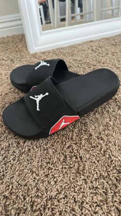 🆕 Jordan Flight White Red Black Slides Men Women Shoes Size 8.5