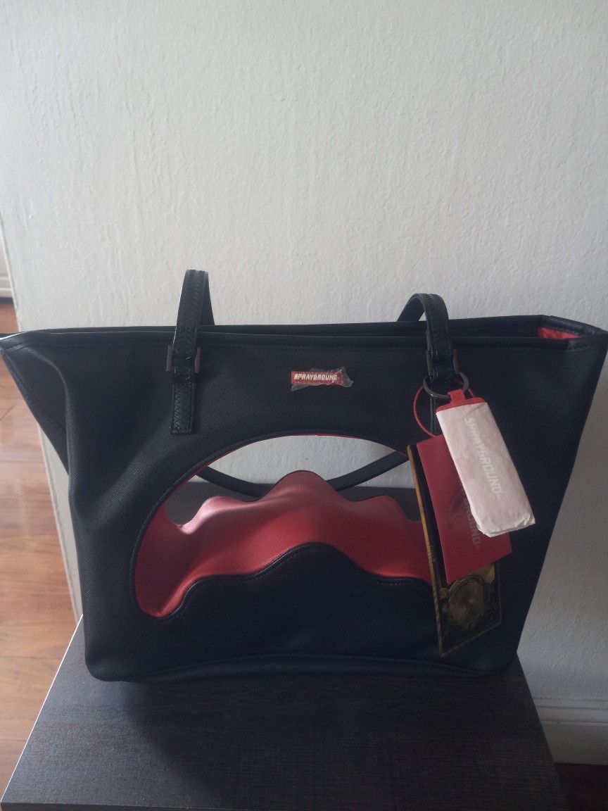 Sprayground The Decode Tote Bag Limited Edition Black/Red NWT
