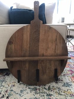 Pottery Barn Shelf with hooks for coffee mugs, etc.