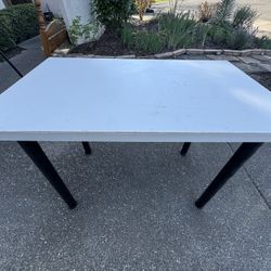 White Table With Black Legs