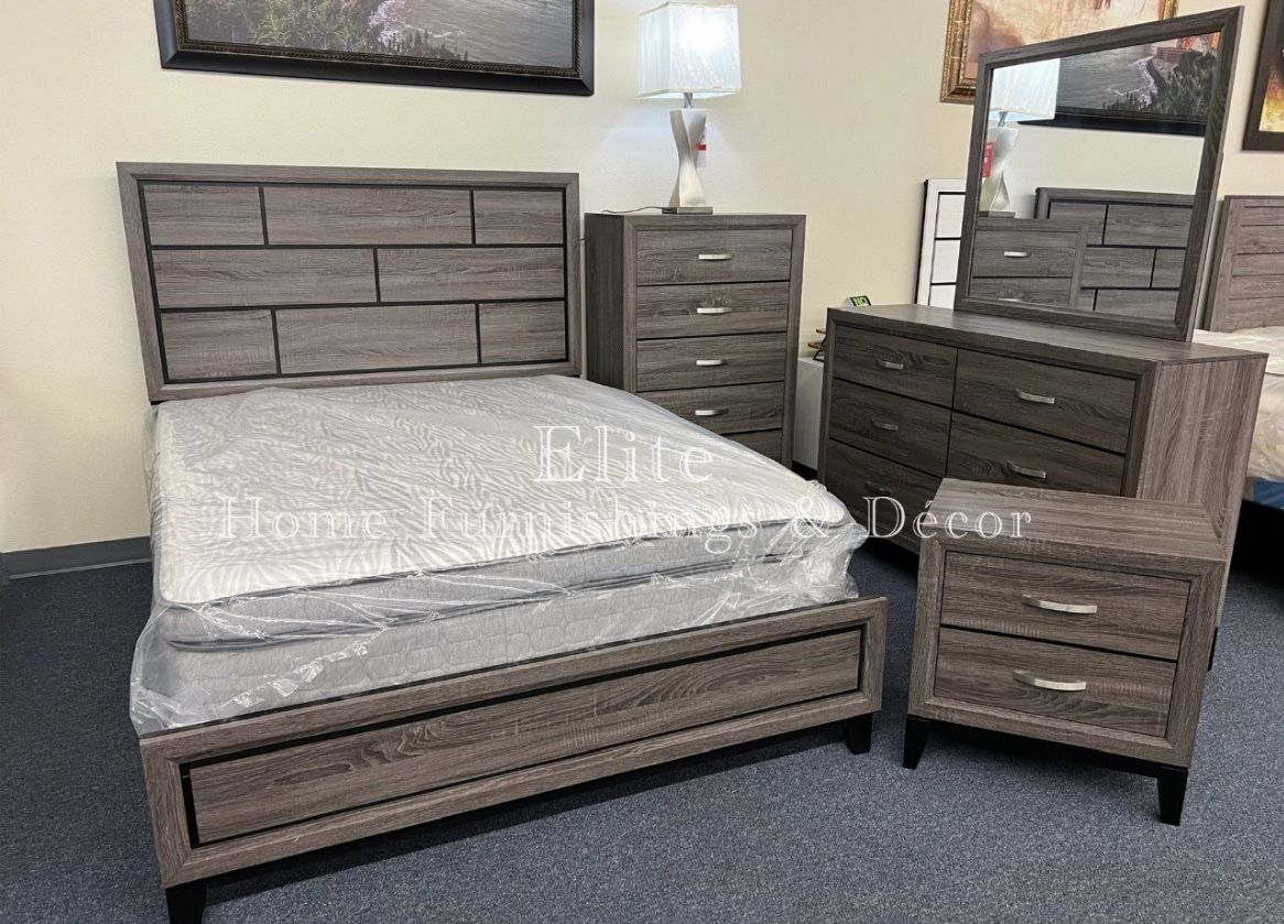 Grey Queen 4pc Bedroom Set