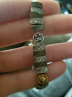 Handmade silver gold, sun and moon bracelet