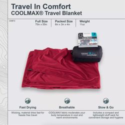 NEW Cocoon CoolMax Travel Blanket with Stuffsack - Dark Red