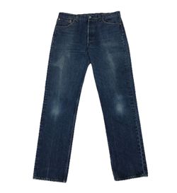 Vintage Levis 501 Jeans 34 x 33 Blue Denim 5 Button Fly Straight Leg Made In USA