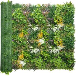 ODTORY Artificial Greenery Grass Wall Panels: 60'' x 120'' UV-Anti Faux Greenery Ivy Privacy Fence Screen Backdrop Boxwood Vine Leaf Hedges for Patio,