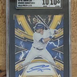 2021 Select GOLD AUTO 2/10 Gavin Lux Sparks Signatures SGC 10 Dodgers SS-GL-MINT!-Pics don’t do it justice!