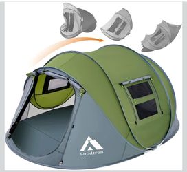 🏕️ Fits a Queen Size Mattress 🏕️ 4 Person Easy Pop Up Tent Waterproof Automatic Setup 2 Doors-Instant Family Tents for Camping Hiking & Traveling