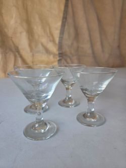 Set of 4 Vintage Martini Glasses