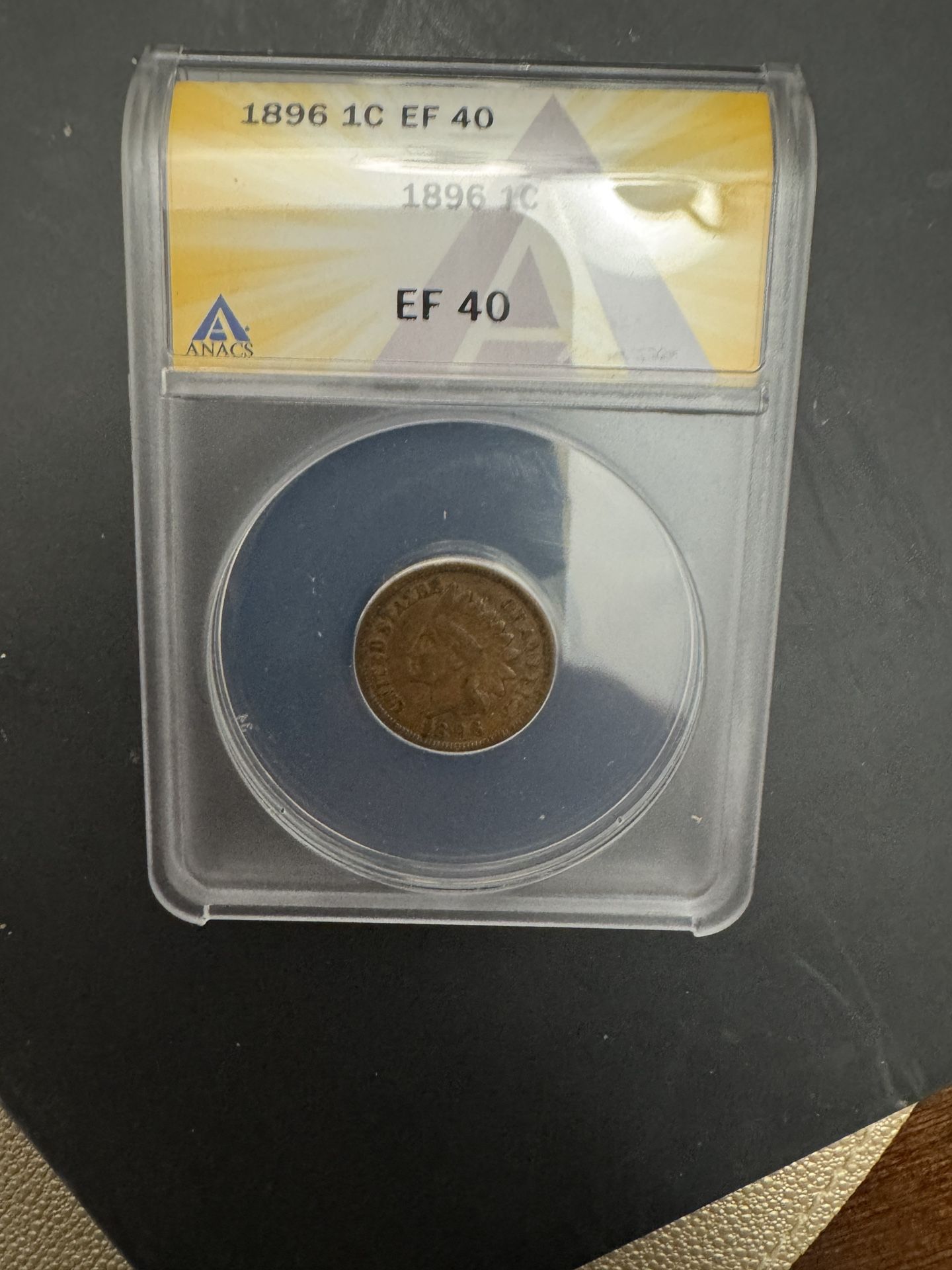 ANACS 1896 Indian Head Cent Penny XF40