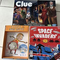 Bulk board games: Clue, space invaders, I need a new butt