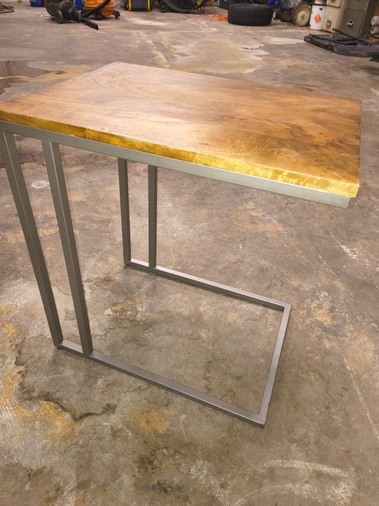 Solid Wood C-Shaped Side Table