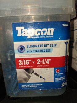2 boxes Tapcon Star 2'1/4 concrete anchors screws