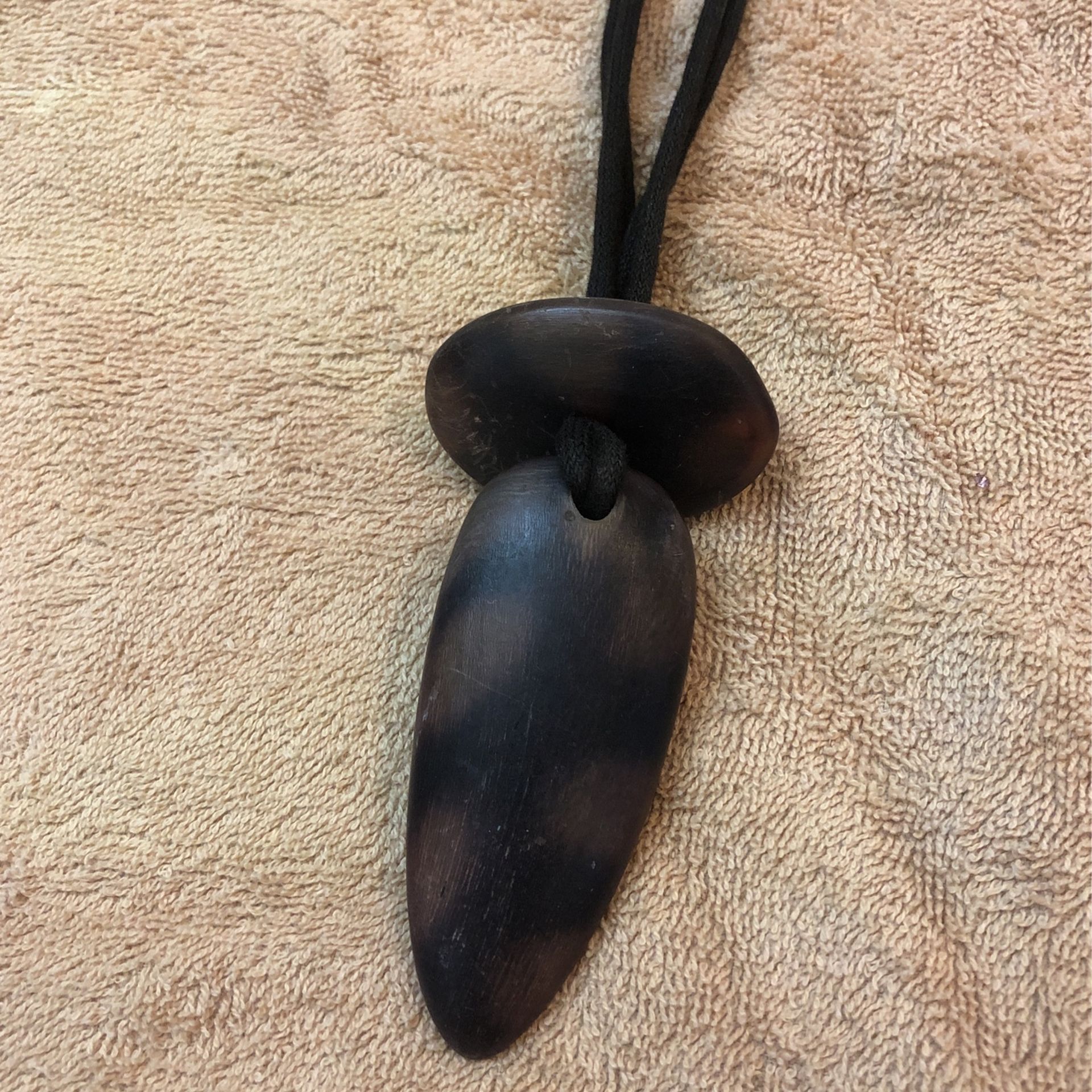 Vintage Gerda Lynggaard Monies Brown Horn Necklace