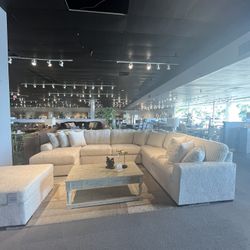 Beige 4PC Chaise Sectional Couch 