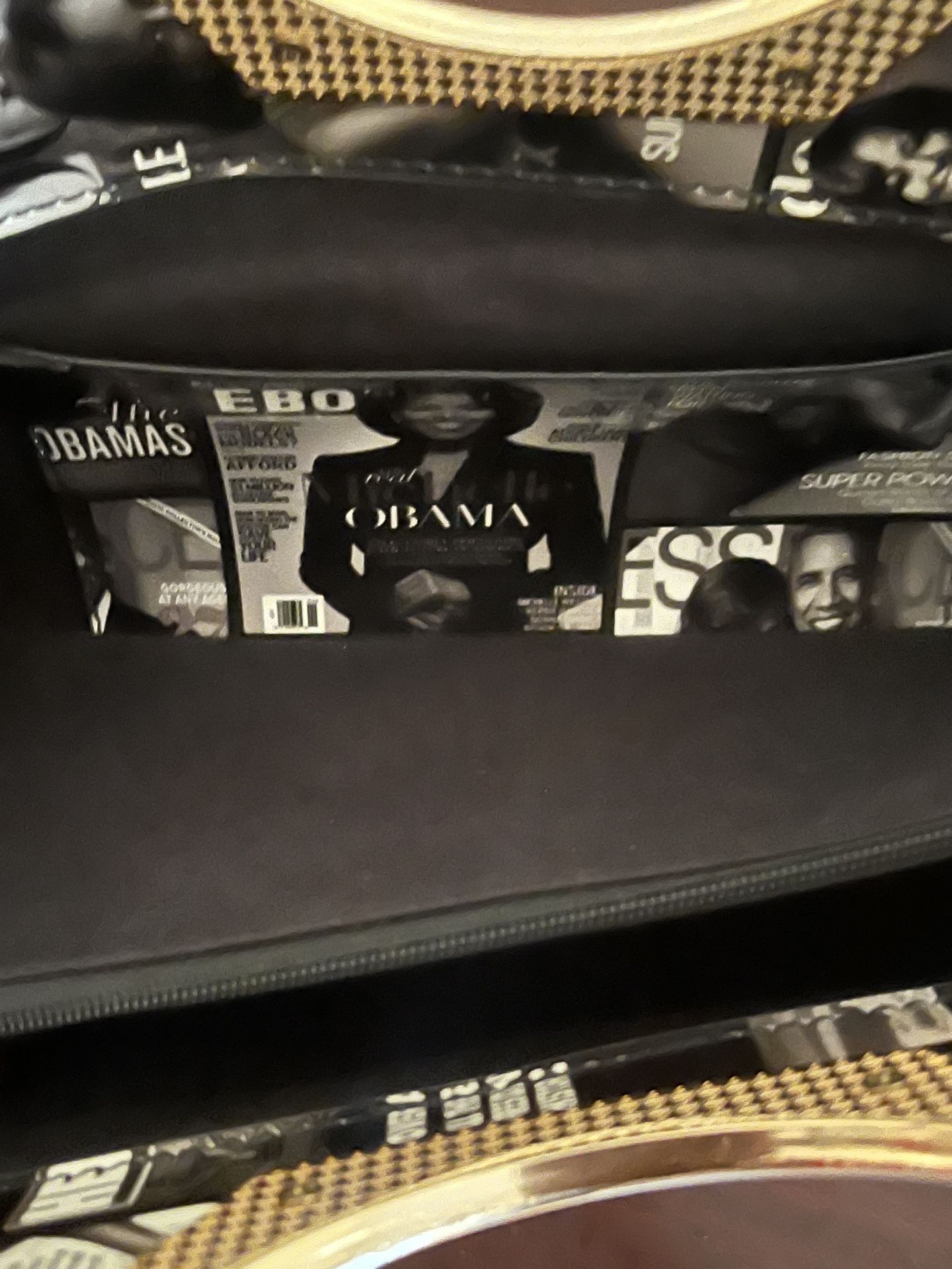Historic Obama And Michelle Collage Print Patent Leather Purse