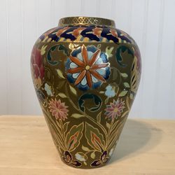 ANTIQUE VASE RETICULATED PATTERN STAMPED AND EMBOSSED “ FISCHER BUDAPEST” 