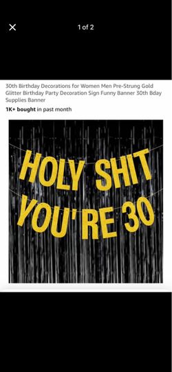 Birthday banner - gold