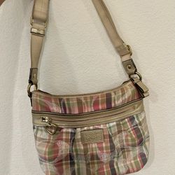 Coach Colorful Plaid Purse 