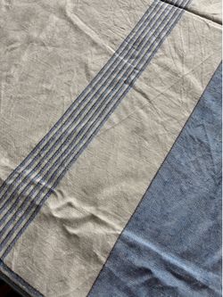 Pretty vintage blue and white tablecloth