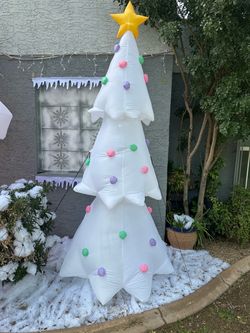 2- 8ft White Christmas trees inflatable $80 firm each , “27ave and Osborn “