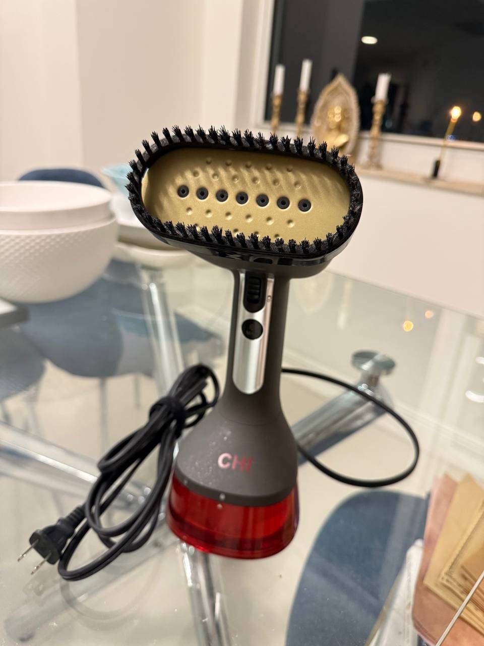 CHI Handheld Garment Steamer for Clothes, 2 Continuous Steam Modes, Full-Size 300 ml Capacity Water Tank, Ergonomic Handle, Vacation Essentials, 1600