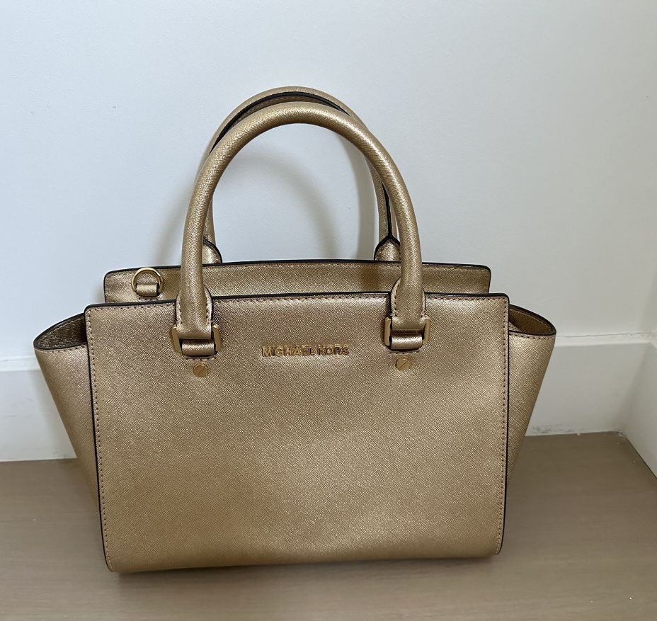 Michael Kors Handbag, Medium Size, Gold Color
