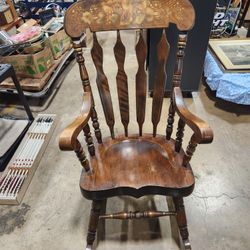 Large Mid-Century Old Tavern Pine Rocker 
