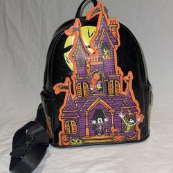 Disney Parks Halloween Mickey And Friends Haunted House Loungefly Backpack
