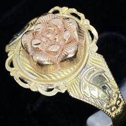 $300 Three Tone Gold Rose Ring