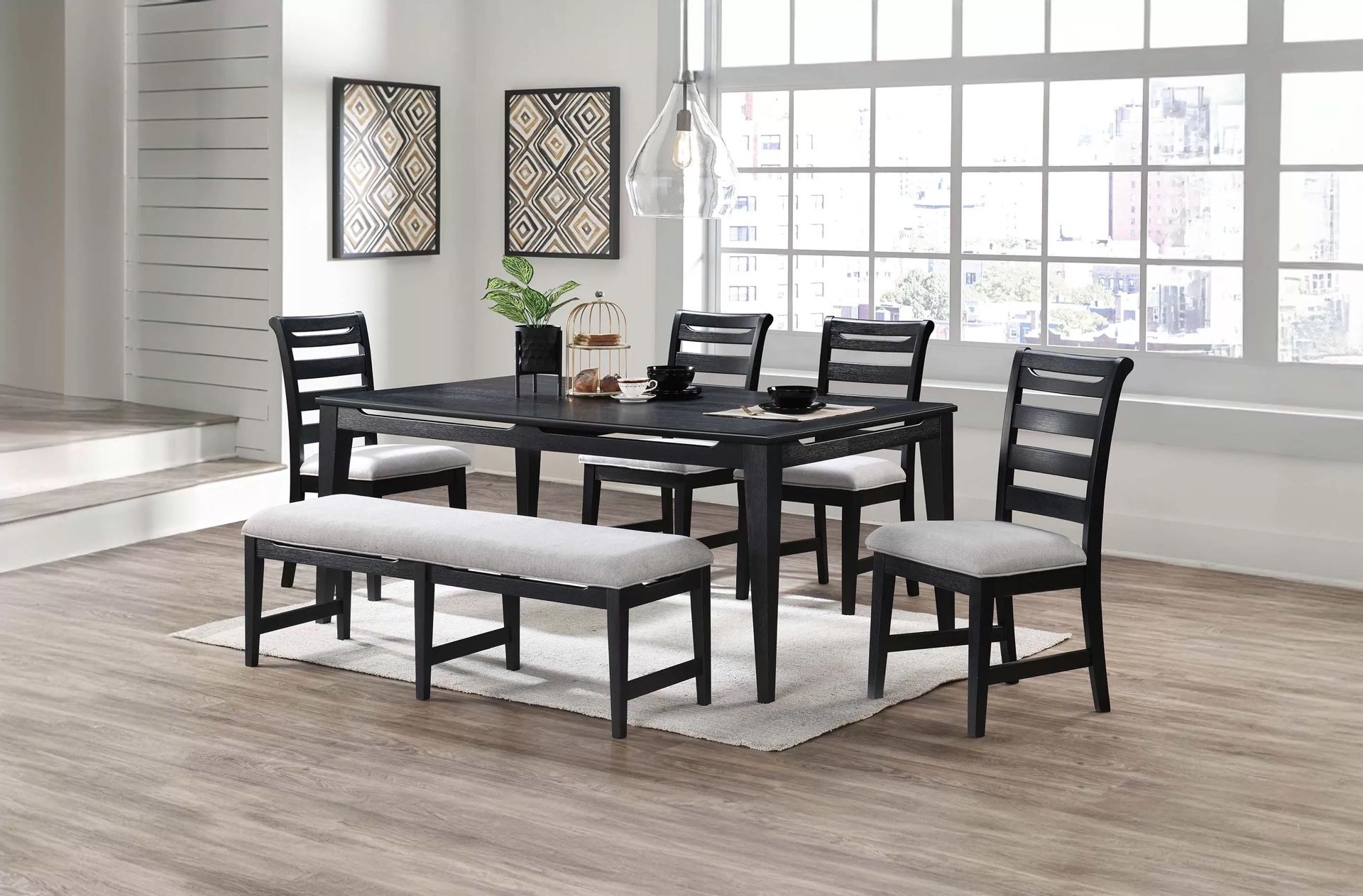 72x42 DINING TABLE WITH 6 CHAIRS