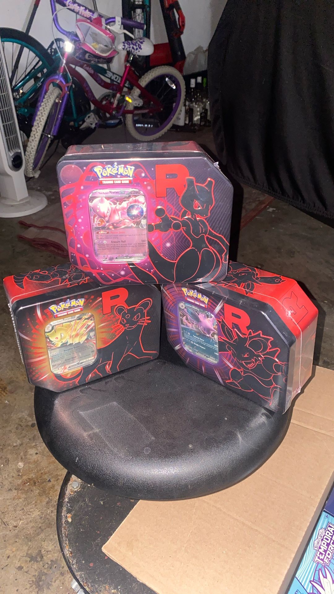 Pokemon Cards! Team Rocket Tins (Full Set: Mewtwo, Persian, Nidoking)