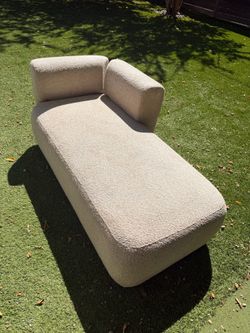 Cream Boucle Chaise Lounge, Like New. Retails $336