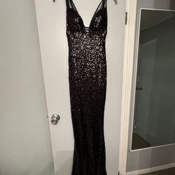 Black Sequin Prom Or Formal Dress- Size 0