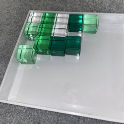 Acrylic Cubes Children Learning Color Light Shadow Toy, Stacking Gem Blocks Sensory Building, Green