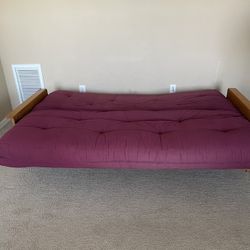 Futon Couch bed oversized real wood