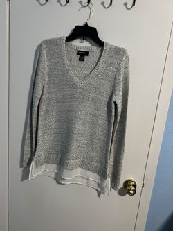 Beautiful Gray With Sequin Blouse
