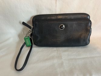 Coach Black Leather Wristlet Wallet