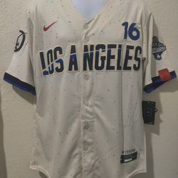 New Men's Dodgers Smith City Connect World Series championship patch Jerseys Stitched