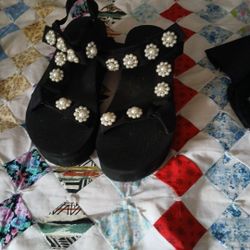 Black Sandals Size 10