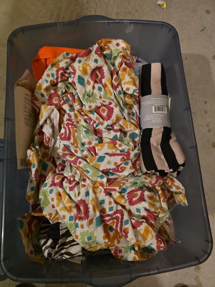 Tote Of Miscellaneous Fabrics
