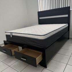 Brand New Queen Bed with Queen Mattress / Cama Queen con Colchón Queen Nuevo a Estrenar … Fast 🚚