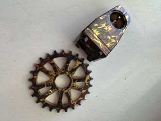 Cult bmx camo stem & sprocket