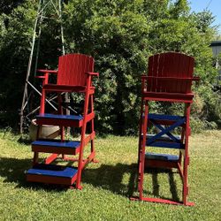 Handmade Adirondack-Style Lifeguard Chairs