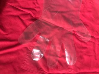 Es guante 🧤 grande largo talla L.g trasparente por caja