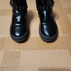 Girls Toddler Black Ankle Boots Size 10c