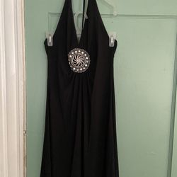 Womens Halter Dress Black 