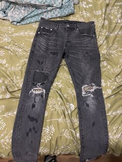 Purple Brand Distressed Grey Jeans