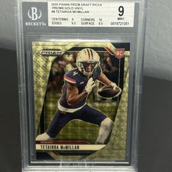 Tetairoa McMillan Prizm Draft Picks 1/1 Gold Vinyl BGS 9