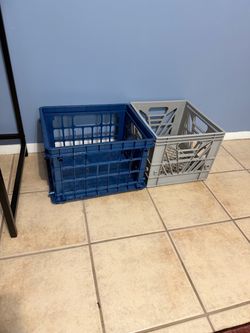 Plastic Milk Crates Set of 2