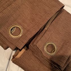 2 95”  Panels And 3 108” Long Curtain Panels- Brown